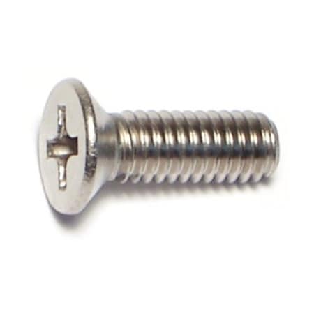Midwest Fastener M4-0.70 x 12 mm Phillips Flat Machine Screw, Plain A2 Stainless Steel, 100 PK 55095